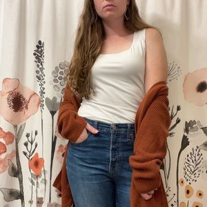 2/$20 Calvin Klein Matte Jersey Scoop Neck Tank Top White